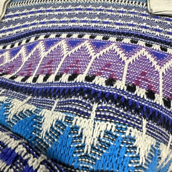 Vintage Grandpa Sweater Mens Large Gray Crewneck 90s Aztec Grunge Nubby Knit - Picture 8 of 11